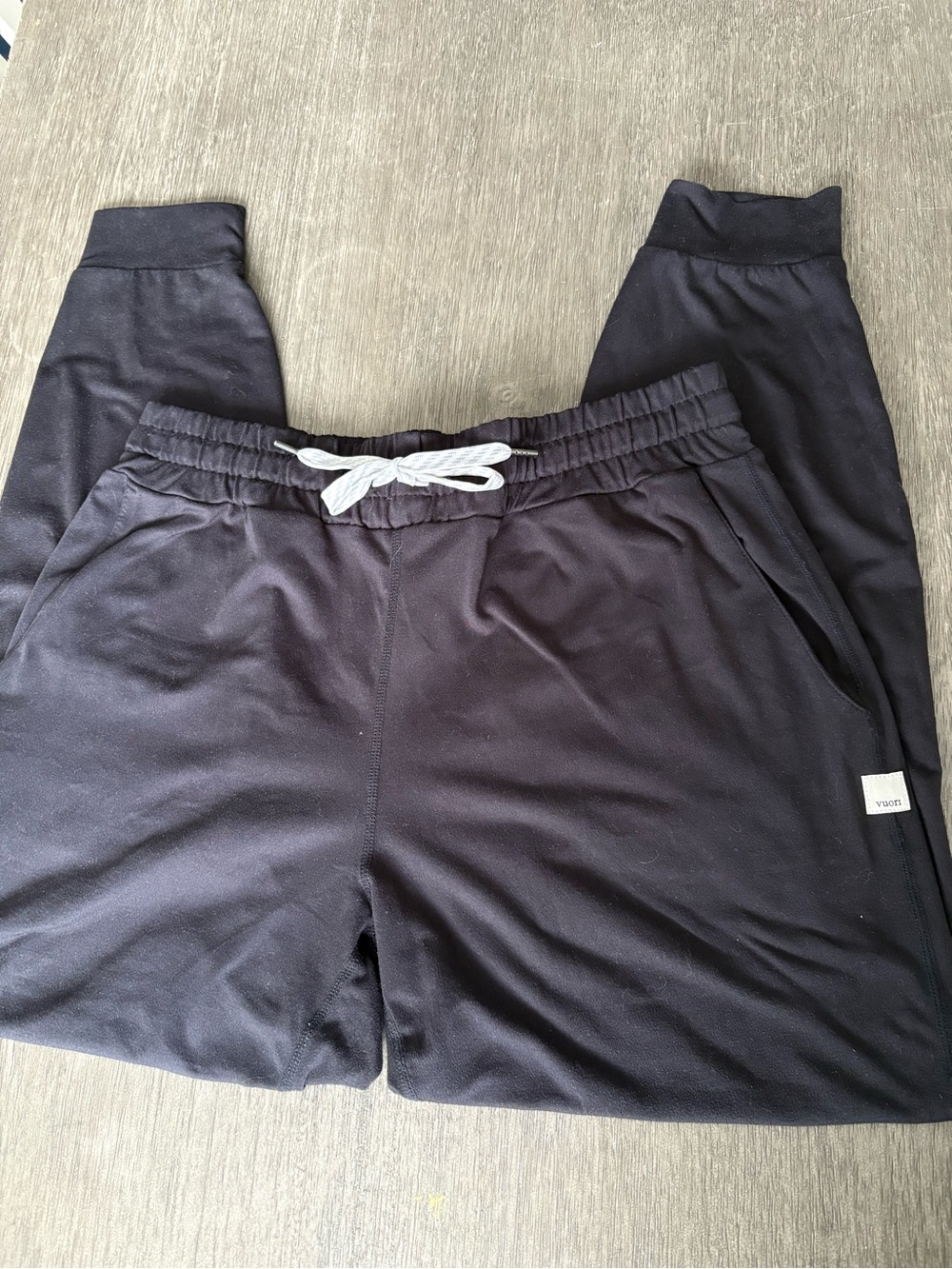 Vuori Black Jogger Pants with White Drawstring